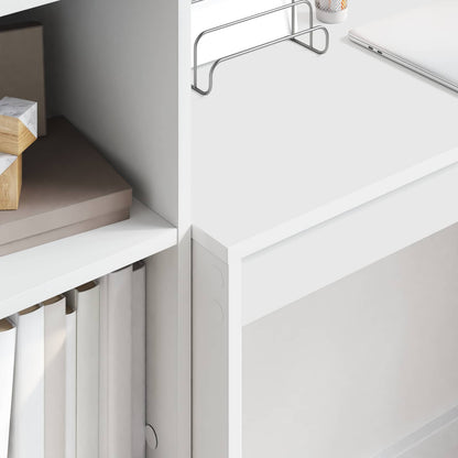 Desk with Drawer with Shelf with Storage 2 pcs White