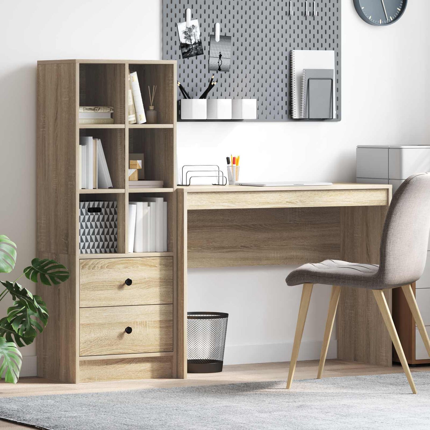 Desk Sonoma Oak 145.5 x 40 x 127 cm 2 pcs