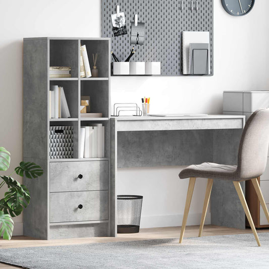 Desk Concrete Grey 145.5 x 40 x 127 cm 2 pcs