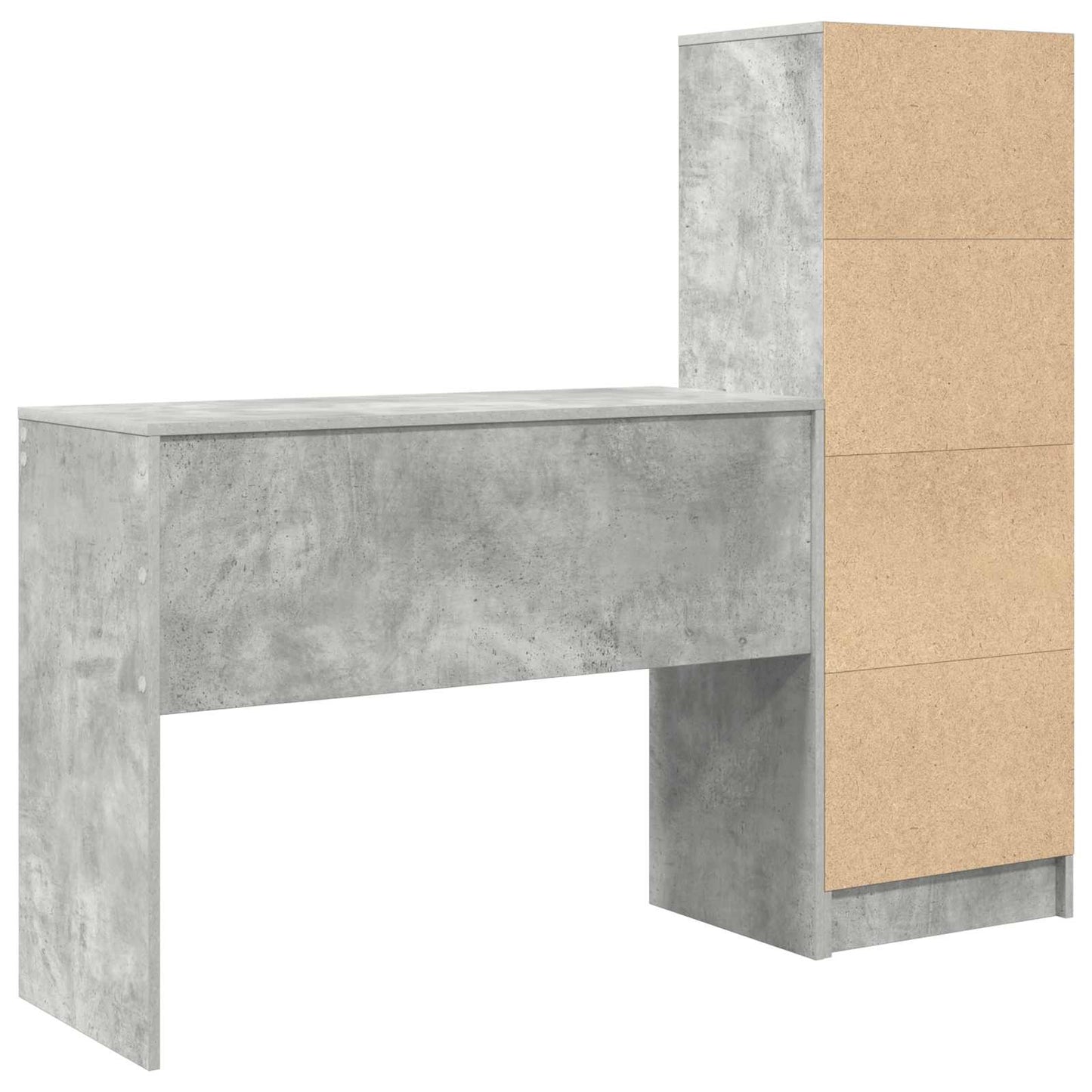 Desk with Drawer with Shelf with Storage 2 pcs Concrete Grey