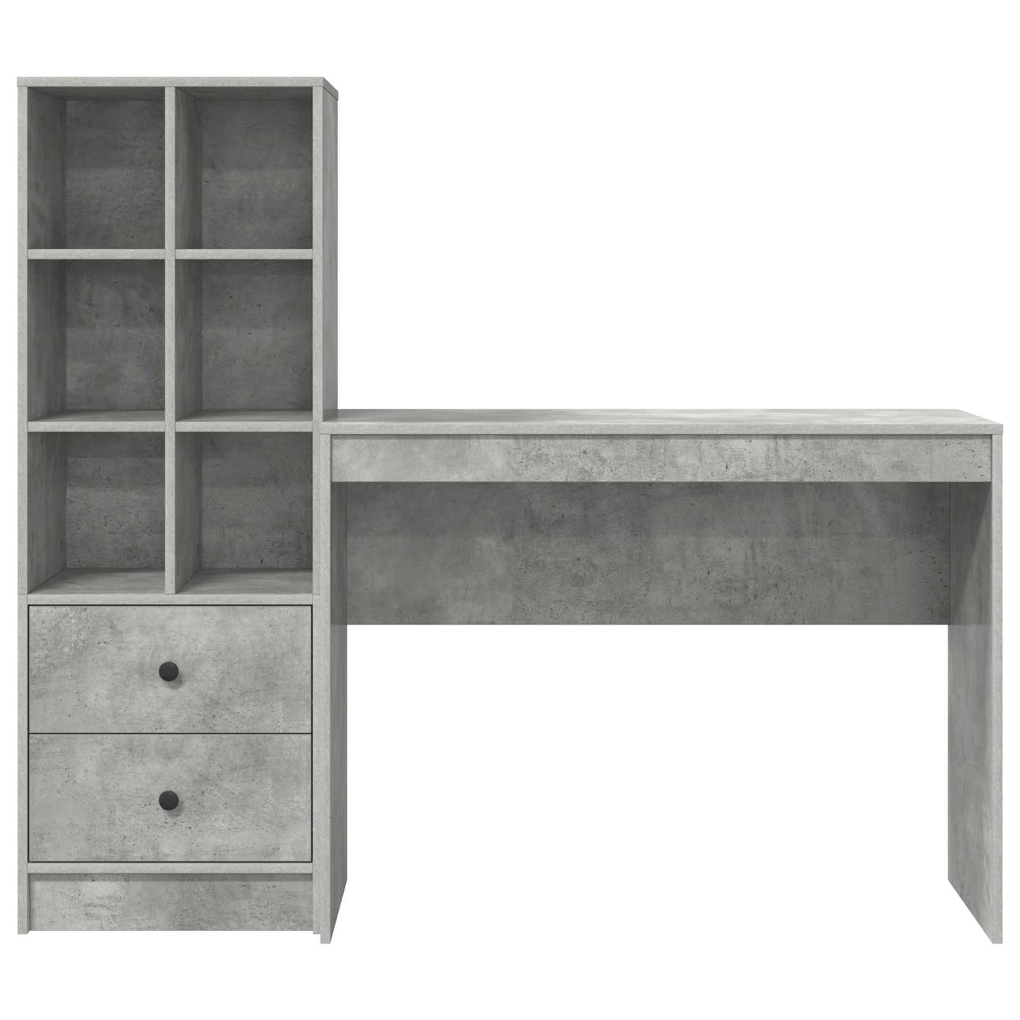Desk with Drawer with Shelf with Storage 2 pcs Concrete Grey