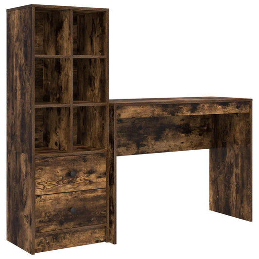 Desk Smoked Oak 145.5 x 40 x 127 cm 2 pcs