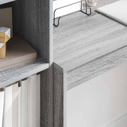 Desk with Drawer with Shelf with Storage 2 pcs Grey Sonoma