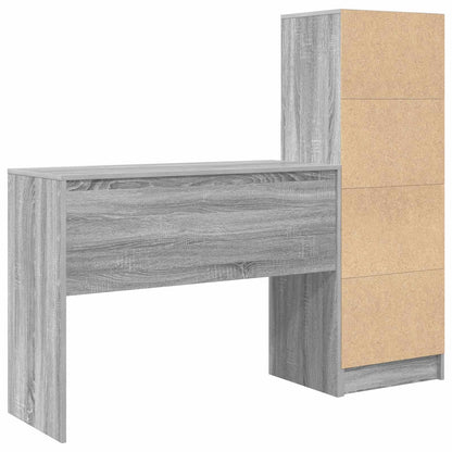 Desk with Drawer with Shelf with Storage 2 pcs Grey Sonoma
