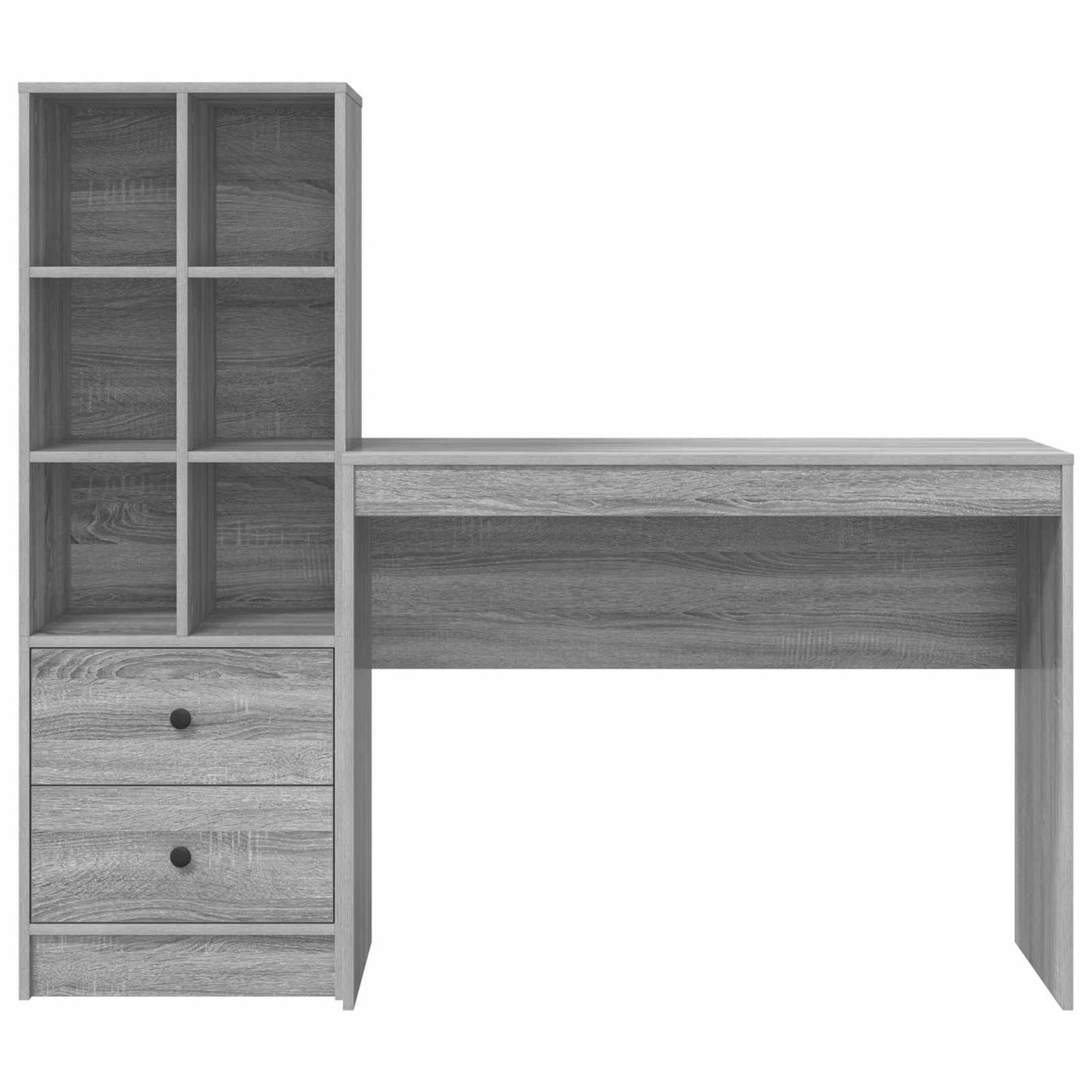 Desk with Drawer with Shelf with Storage 2 pcs Grey Sonoma