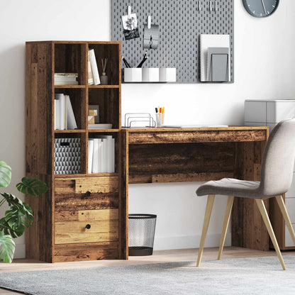 Desk with Drawer with Shelf with Storage 2 pcs Old Wood