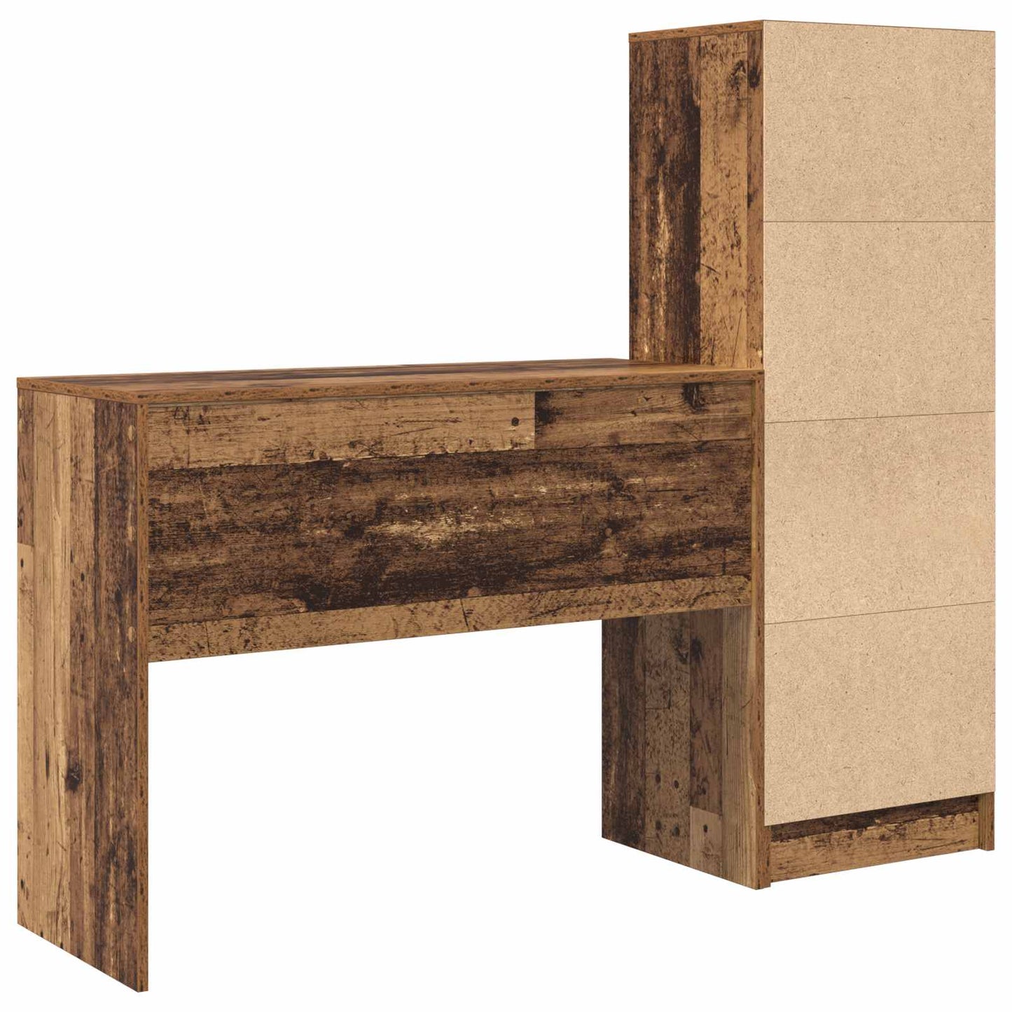 Desk with Drawer with Shelf with Storage 2 pcs Old Wood