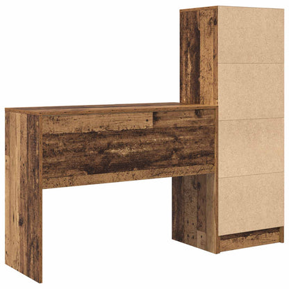 Desk with Drawer with Shelf with Storage 2 pcs Old Wood