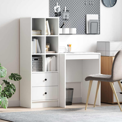 Desk with Drawer with Shelf with Storage 2 pcs White