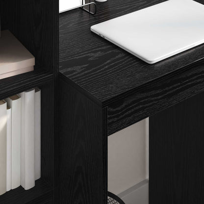Desk with Drawer with Shelf with Storage 2 pcs Black Oak