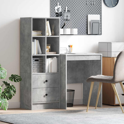 Desk with Drawer with Shelf with Storage 2 pcs Concrete Grey