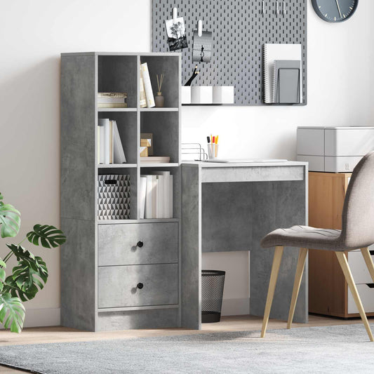 Desk Concrete Grey 105.5 x 50 x 127 cm 2 pcs