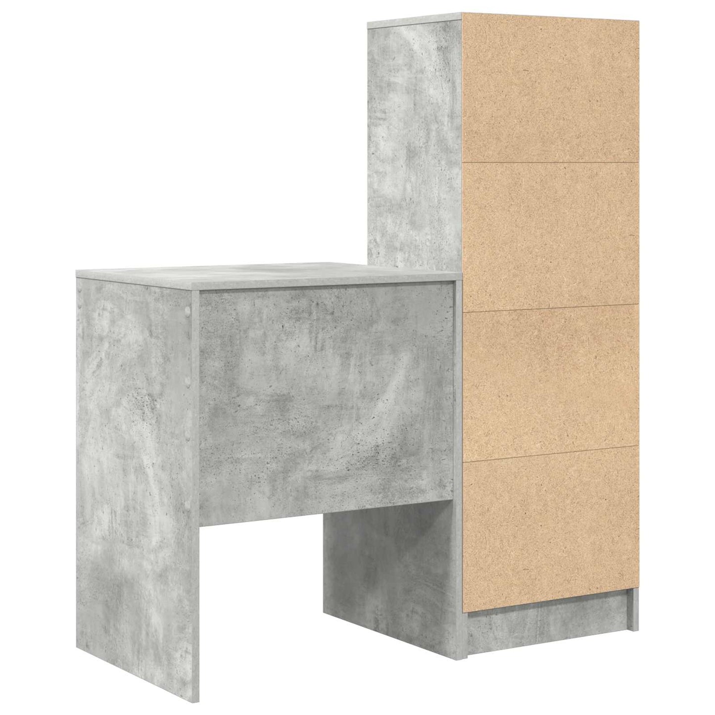 Desk with Drawer with Shelf with Storage 2 pcs Concrete Grey