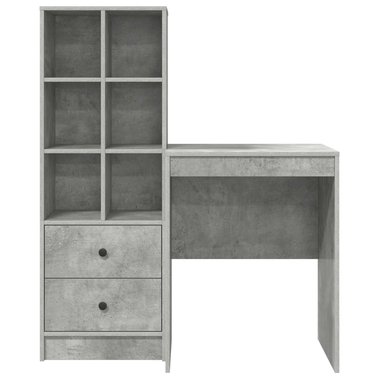 Desk with Drawer with Shelf with Storage 2 pcs Concrete Grey