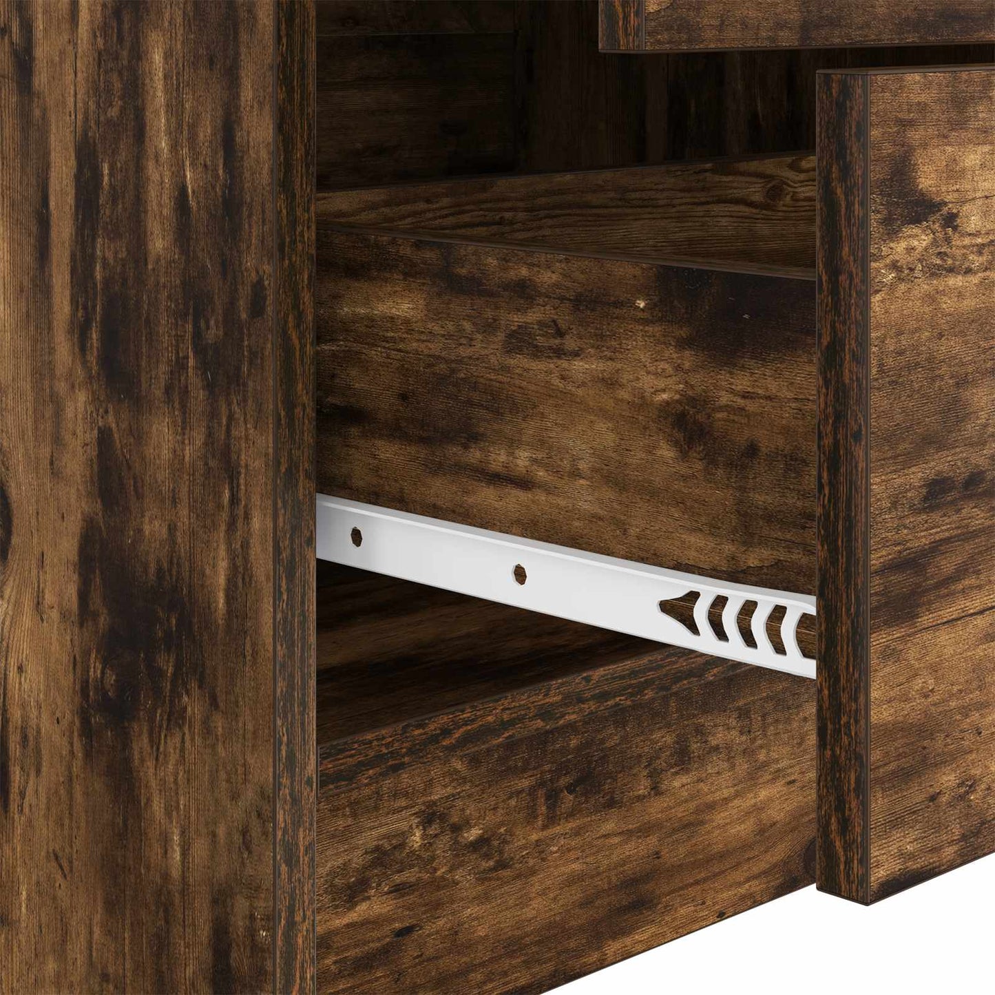 Desk with Drawer with Shelf with Storage 2 pcs Smoked Oak