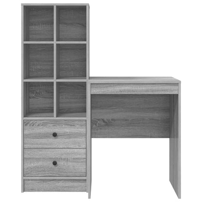 Desk with Drawer with Shelf with Storage 2 pcs Grey Sonoma