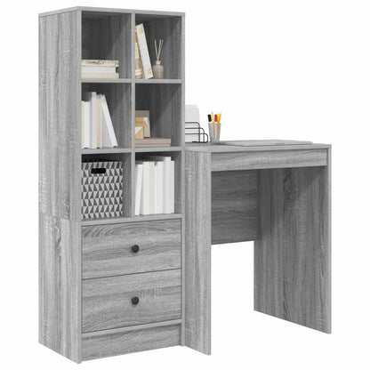 Desk with Drawer with Shelf with Storage 2 pcs Grey Sonoma