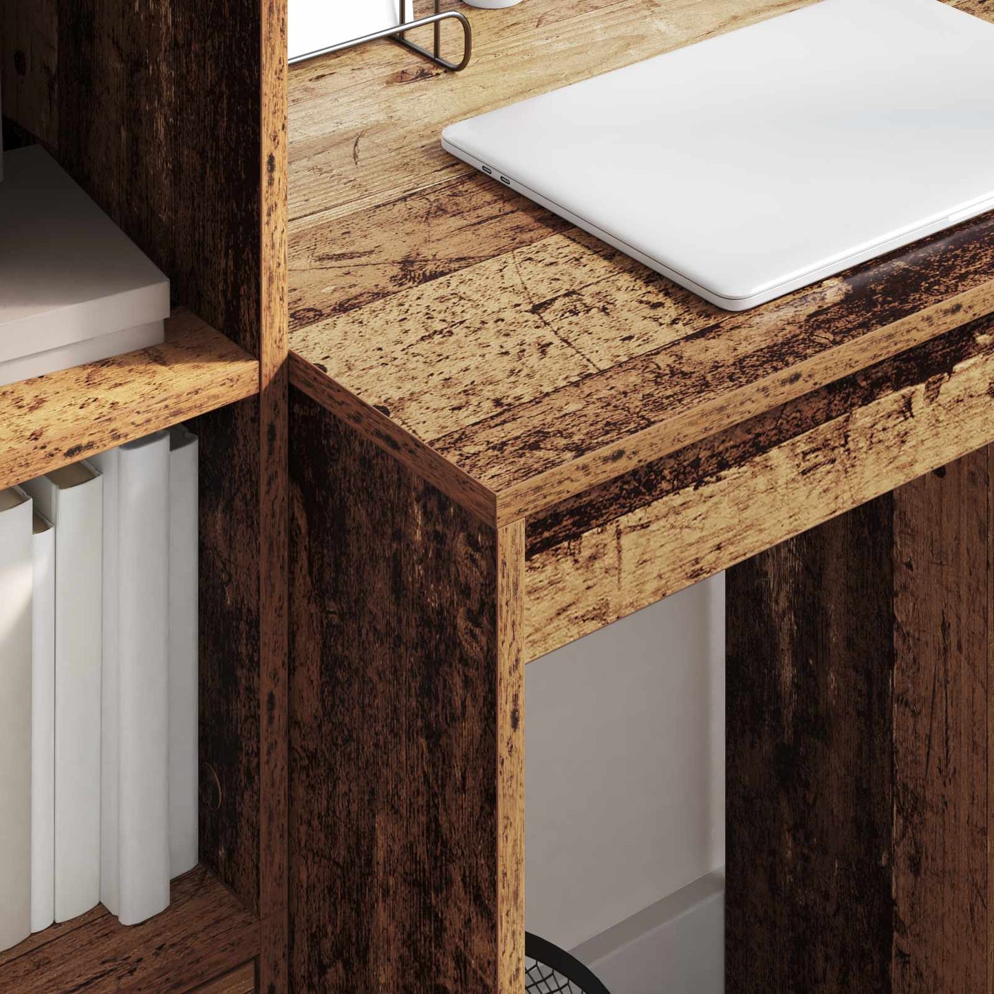 Desk with Drawer with Shelf with Storage 2 pcs Old Wood