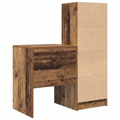 Desk with Drawer with Shelf with Storage 2 pcs Old Wood