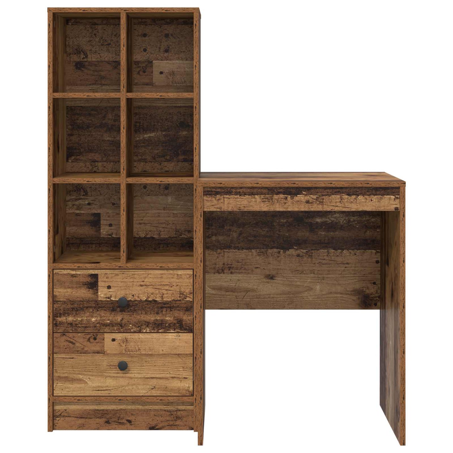 Desk with Drawer with Shelf with Storage 2 pcs Old Wood