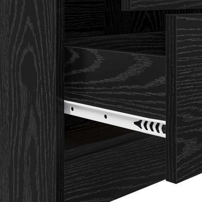 Desk with Drawer with Shelf with Storage 2 pcs Black Oak