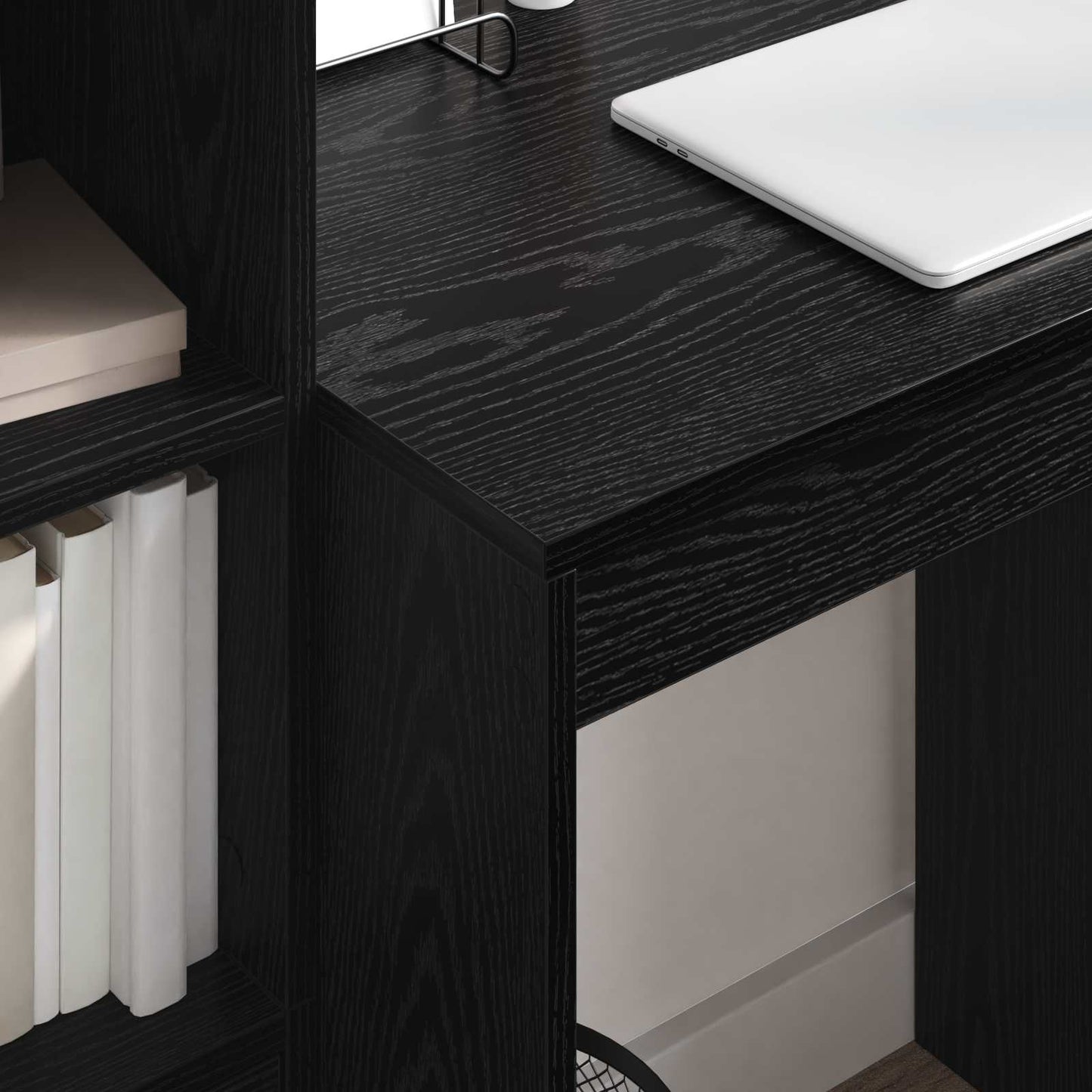 Desk with Drawer with Shelf with Storage 2 pcs Black Oak