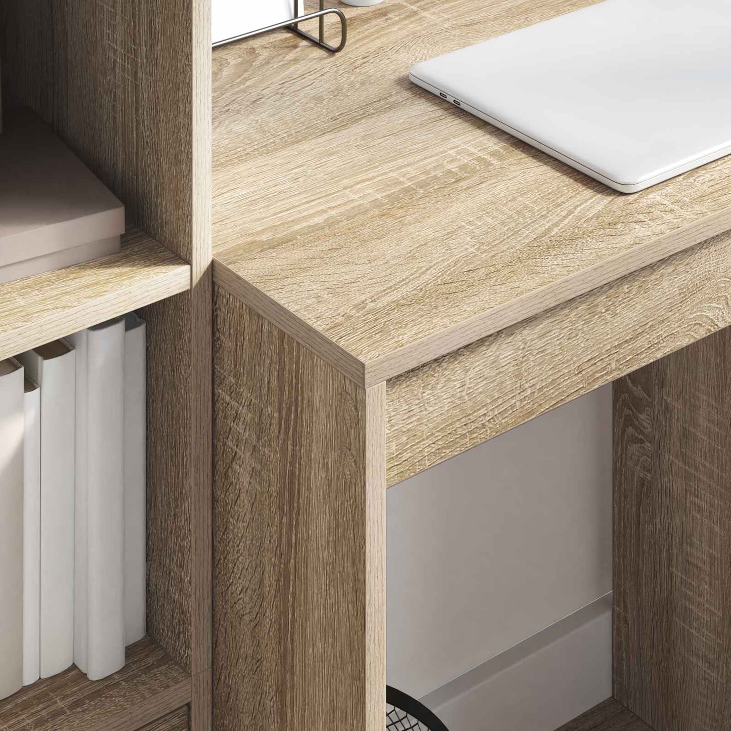 Desk with Drawer with Shelf with Storage 2 pcs Sonoma Oak