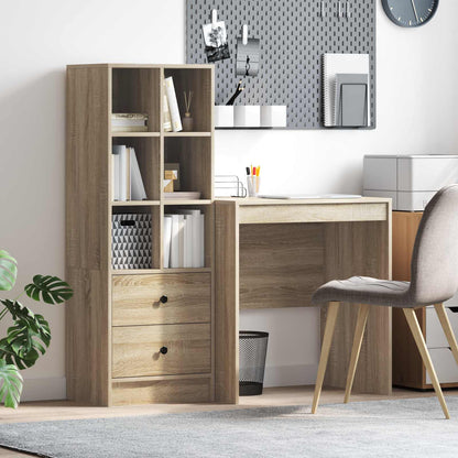 Desk with Drawer with Shelf with Storage 2 pcs Sonoma Oak