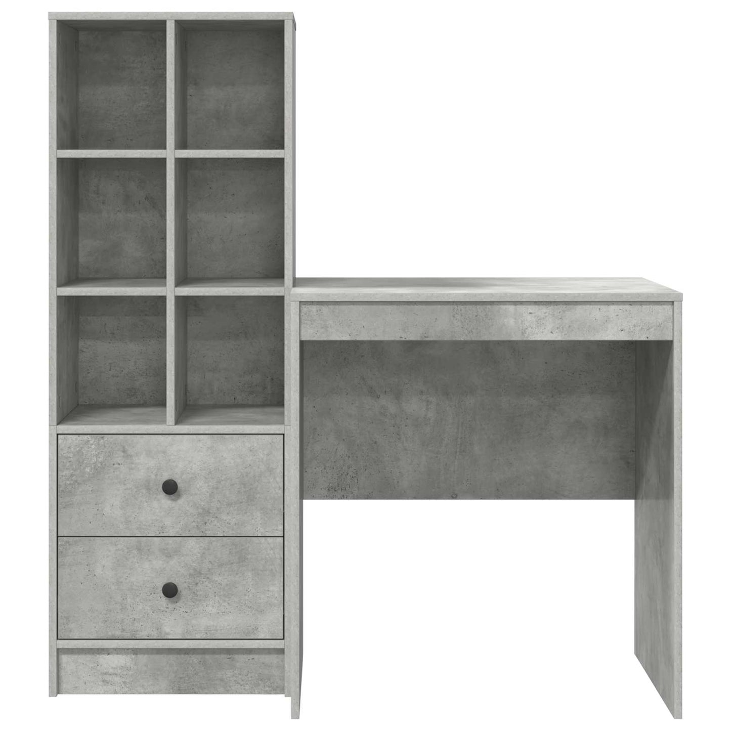 Desk with Drawer with Shelf with Storage 2 pcs Concrete Grey