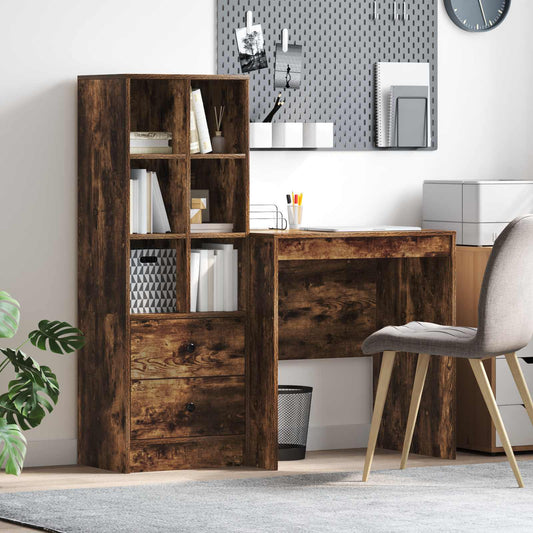 Desk Smoked Oak 115.5 x 50 x 127 cm 2 pcs