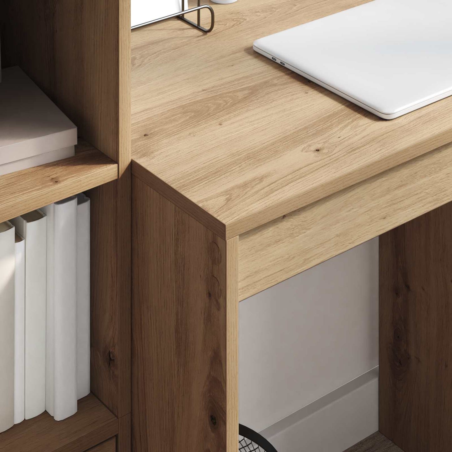 Desk with Drawer with Shelf with Storage 2 pcs Artisan Oak