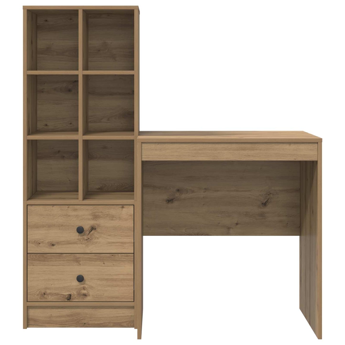 Desk with Drawer with Shelf with Storage 2 pcs Artisan Oak