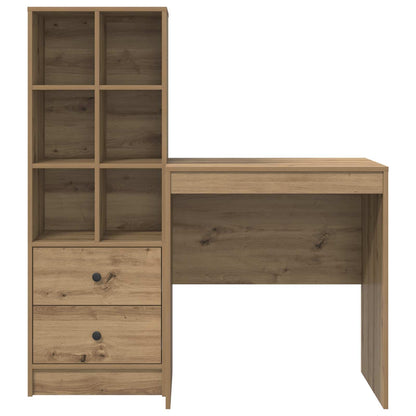 Desk with Drawer with Shelf with Storage 2 pcs Artisan Oak