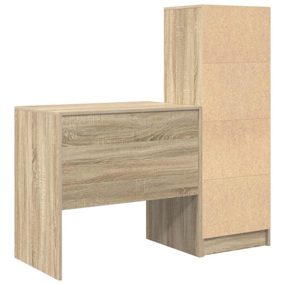 Desk with Drawer with Shelf with Storage 2 pcs Sonoma Oak