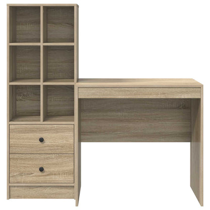 Desk with Drawer with Shelf with Storage 2 pcs Sonoma Oak