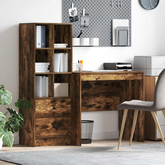 Desk Smoked Oak 125.5 x 50 x 127 cm 2 pcs