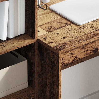 Desk with Drawer with Shelf with Storage 2 pcs Old Wood