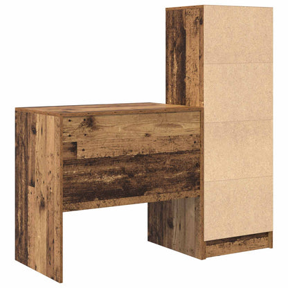 Desk with Drawer with Shelf with Storage 2 pcs Old Wood