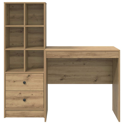 Desk with Drawer with Shelf with Storage 2 pcs Artisan Oak