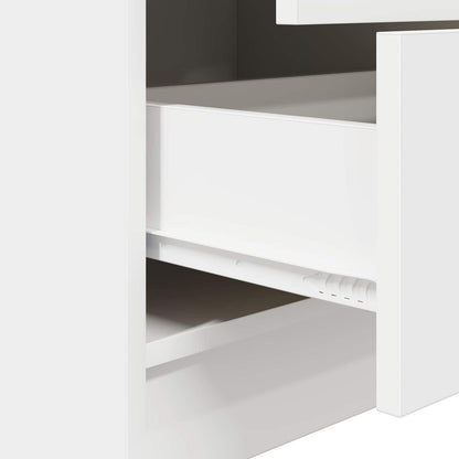 Desk with Drawer with Shelf with Storage 2 pcs White