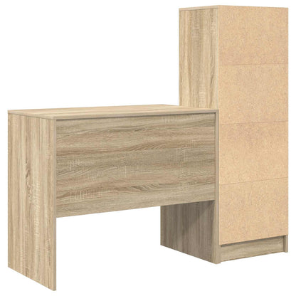 Desk with Drawer with Shelf with Storage 2 pcs Sonoma Oak