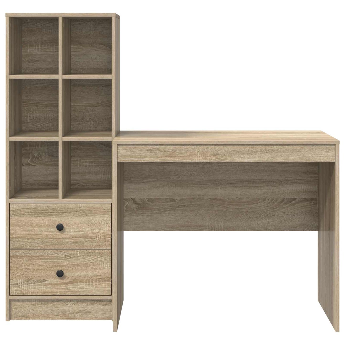 Desk with Drawer with Shelf with Storage 2 pcs Sonoma Oak