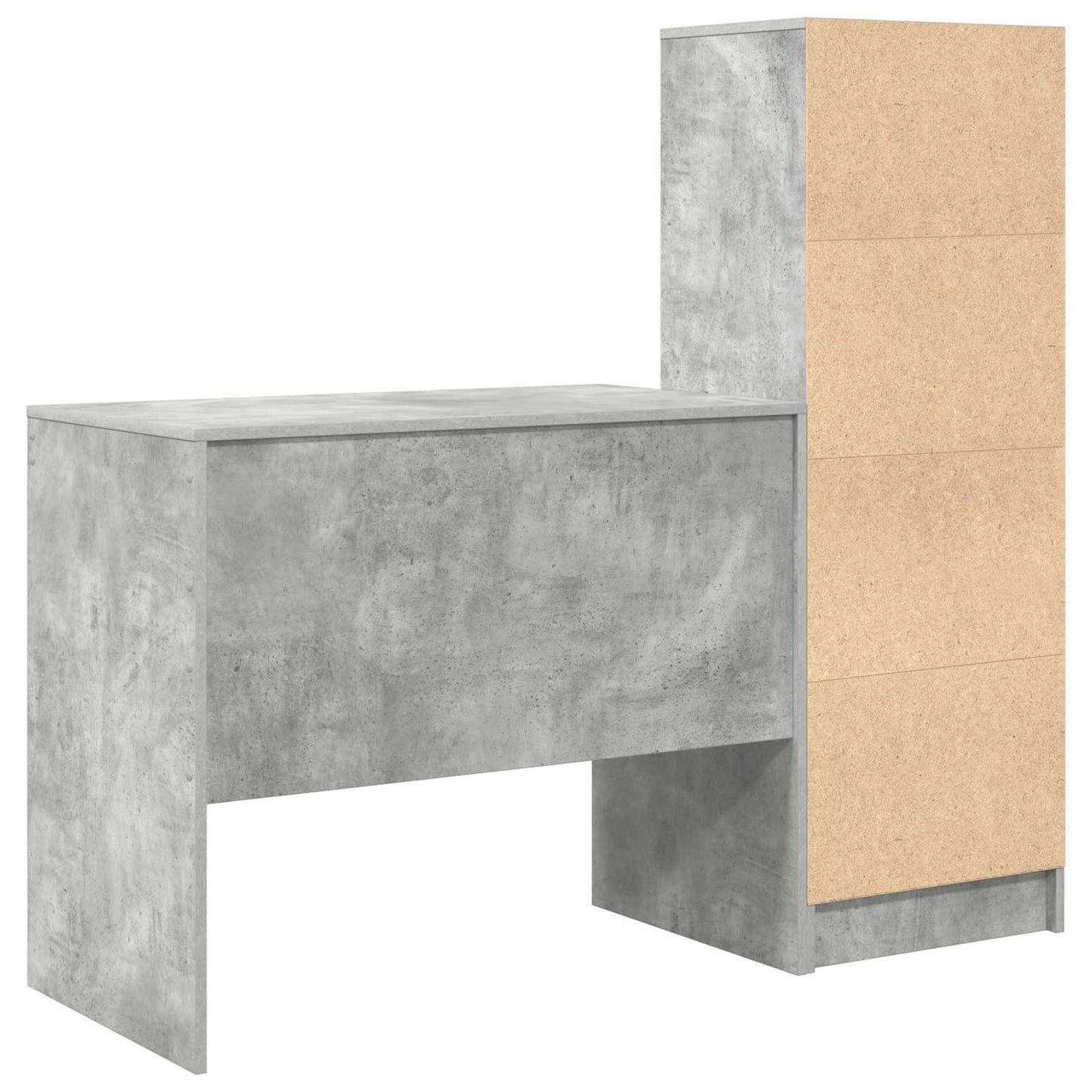 Desk with Drawer with Shelf with Storage 2 pcs Concrete Grey