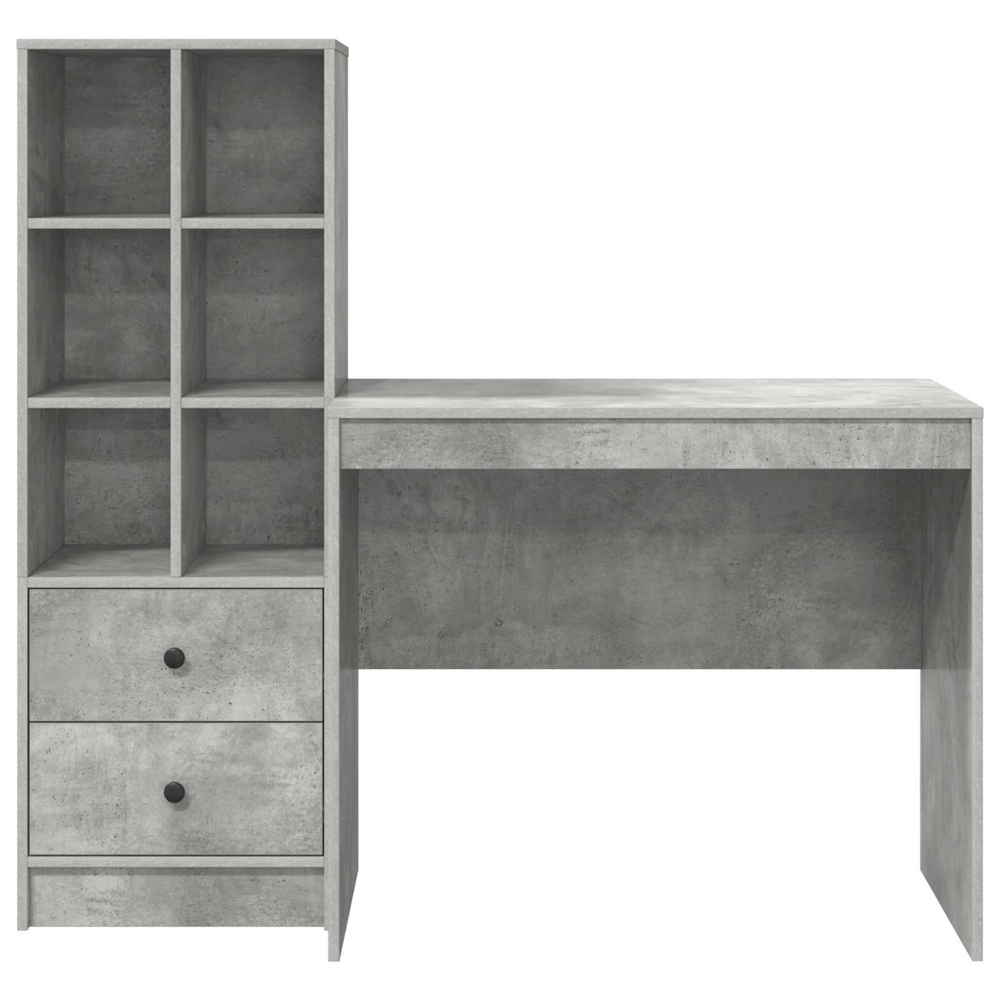 Desk with Drawer with Shelf with Storage 2 pcs Concrete Grey