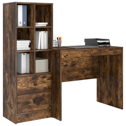Desk Smoked Oak 135.5 x 50 x 127 cm 2 pcs