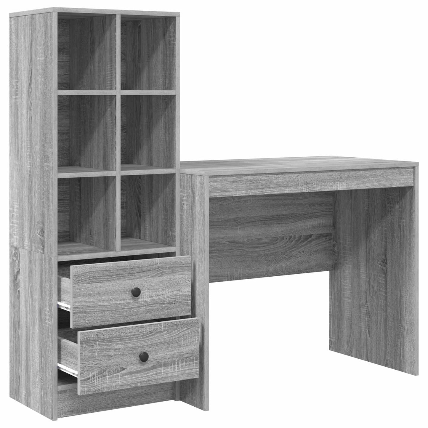 Desk with Drawer with Shelf with Storage 2 pcs Grey Sonoma