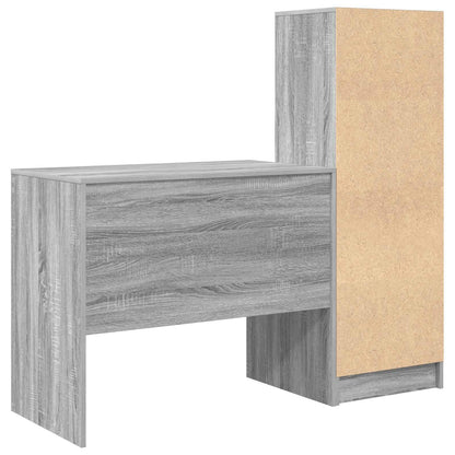 Desk with Drawer with Shelf with Storage 2 pcs Grey Sonoma