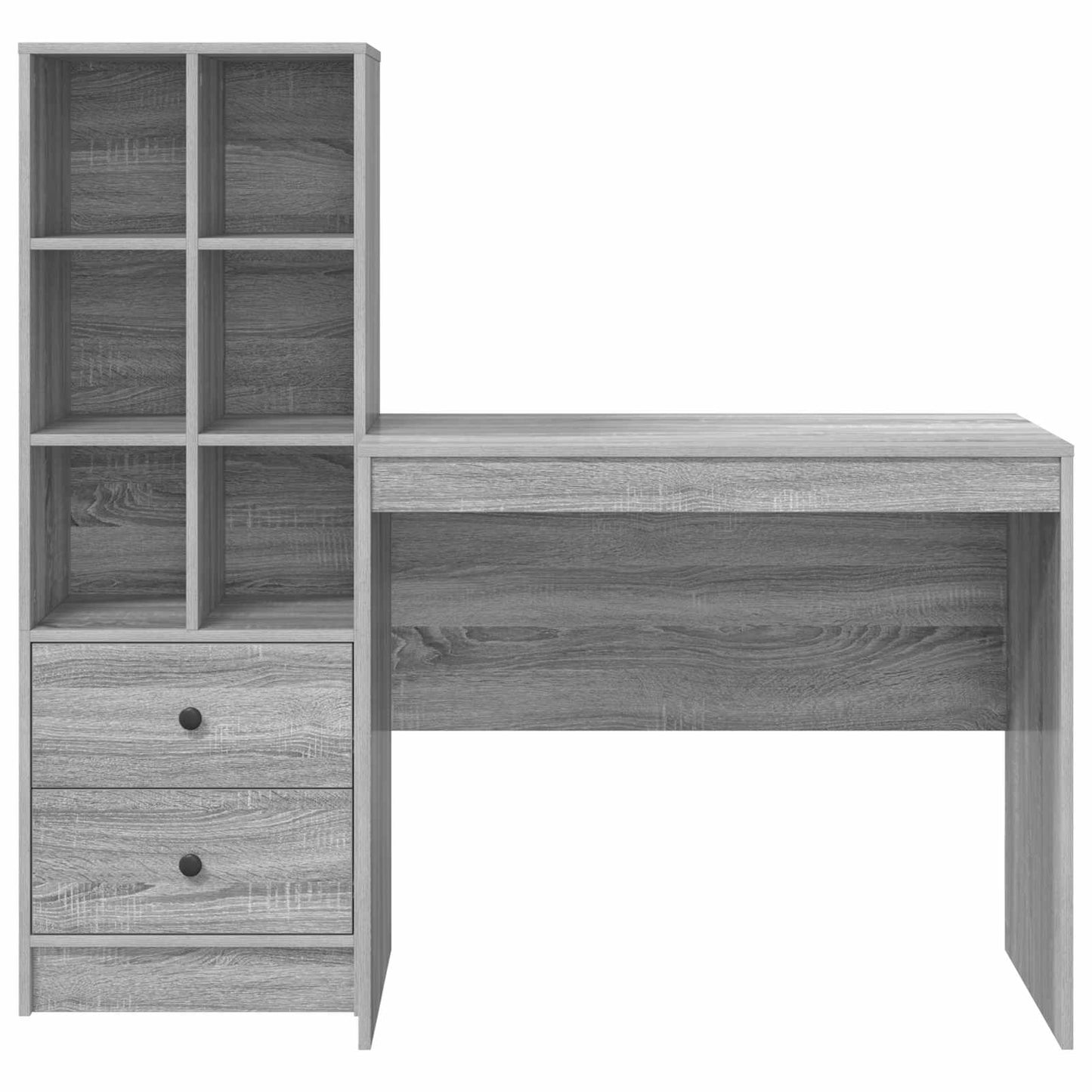 Desk with Drawer with Shelf with Storage 2 pcs Grey Sonoma