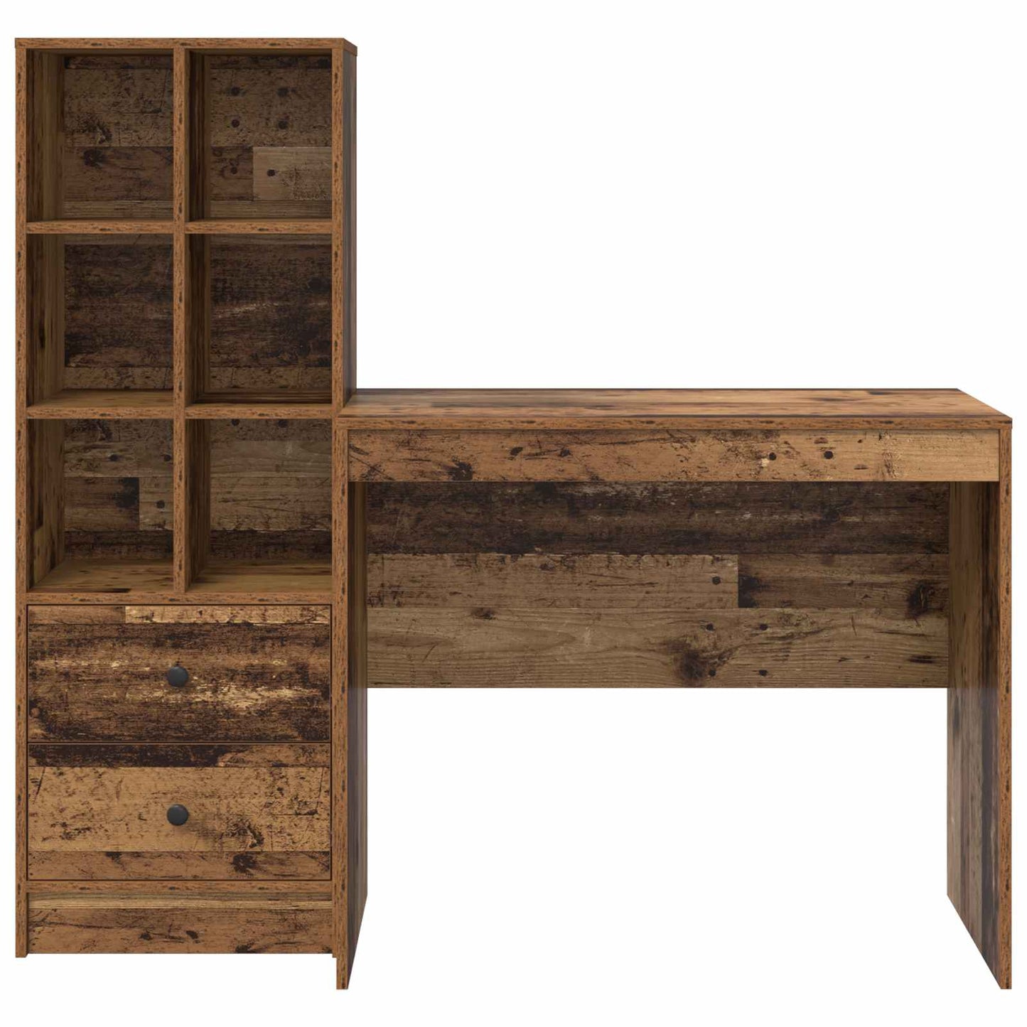 Desk with Drawer with Shelf with Storage 2 pcs Old Wood