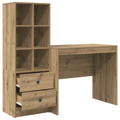 Desk with Drawer with Shelf with Storage 2 pcs Artisan Oak